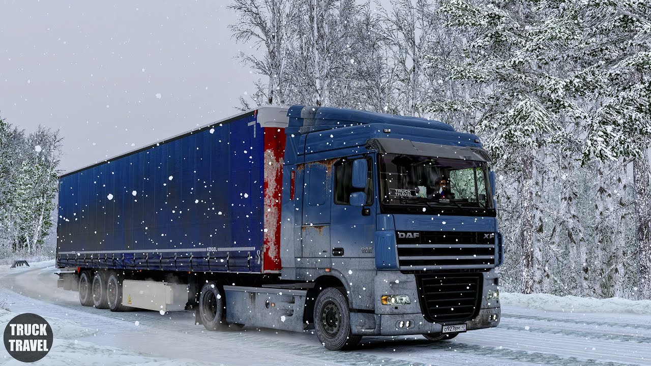 [ETS2 1.53] Realistic Winter Driving | DAF XF 105 | SibirMap | Reshade | POV Drive Gameplay 4K