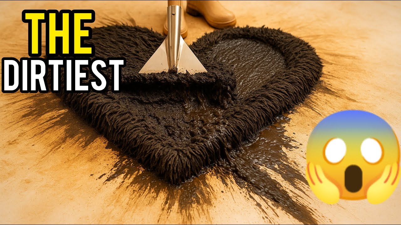 Satisfying Heart Rug Clean | ASMR Metal Scraper Deep Clean