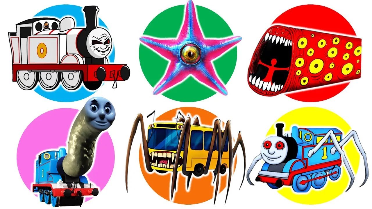 Spin Wheel Timothy Train, Starro, Train Eater, Kereta Thomas Lipan, Bus Eater, Thomas Train