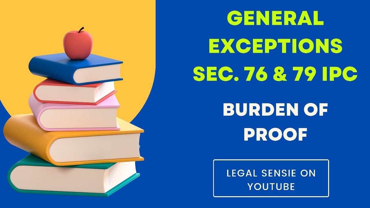 Concept underlying Sec 76 & 79 IPC, General Exceptions, Burden of Proof in case these are claimed?