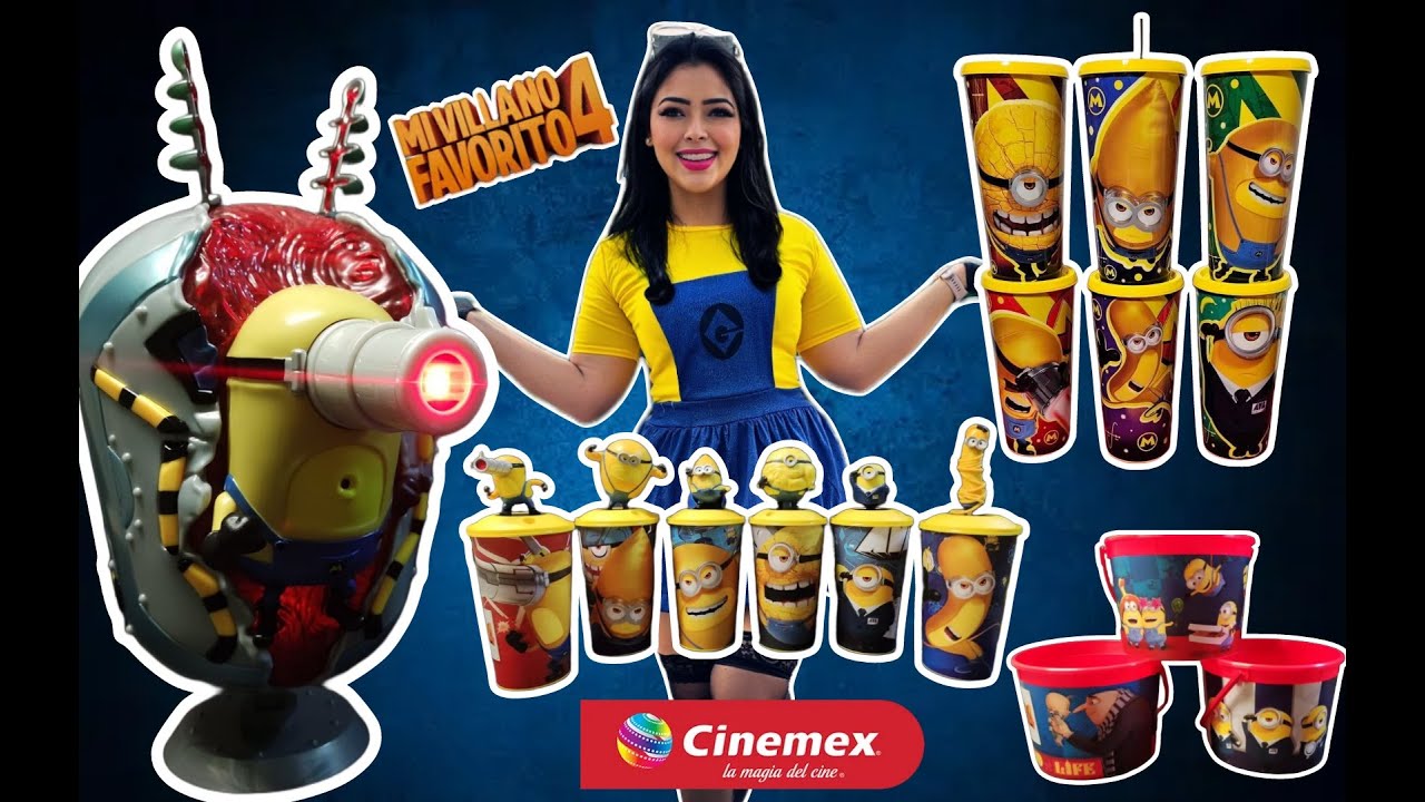 SON DEMASIADOS! PALOMERA Y VASOS MI VILLANO FAVORITO 4 DE CINEMEX , PALOMERA Y VASOS MINIONS CINEMEX