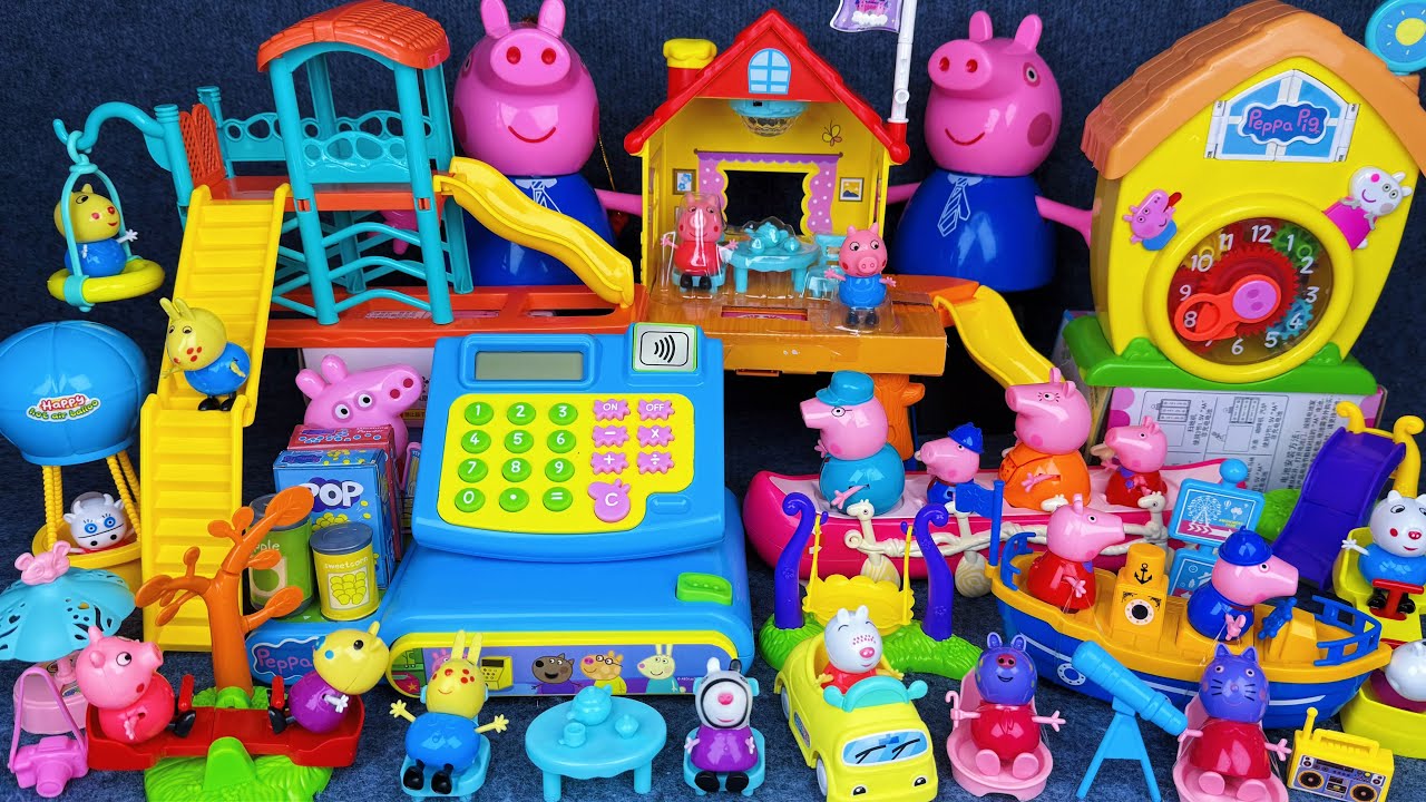 13 Minutes Satisfying with Unboxing Peppa Pig Happy Holiday Park Playset ASMR | Review Toys