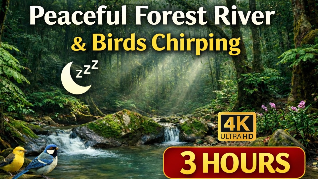 Peaceful Forest River & Birds Chirping | Natural Sounds for Deep Sleep