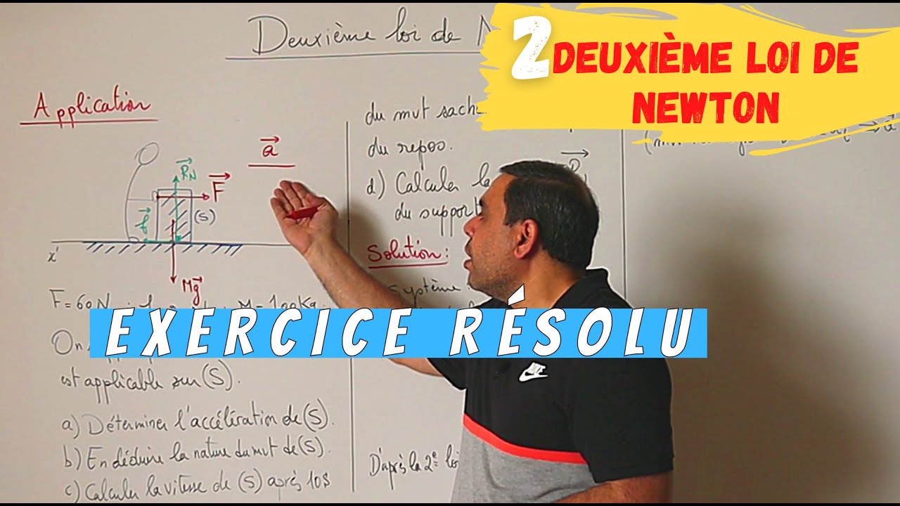 Partie 2: Deuxième Loi De NEWTON - déterminer l'accélératio  d'une caisse deplaçant horizontalement.