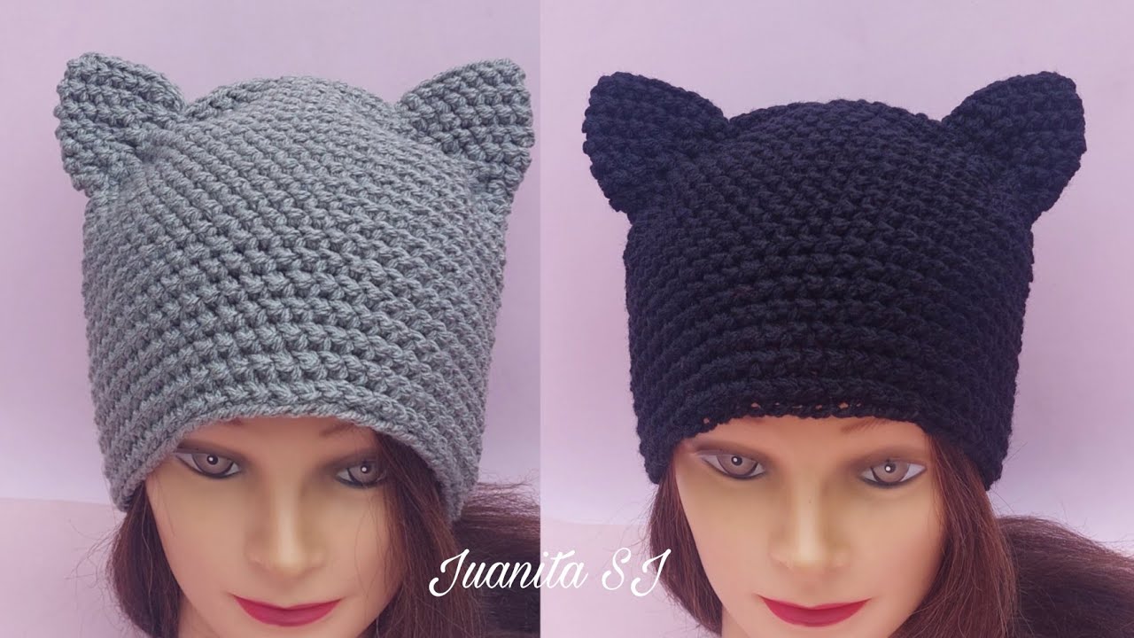 GORRO OREJITAS A CROCHET PASO A PASO #Crochet #JuanitaSJ #Gorros #Tejidos #Gorrostejidos