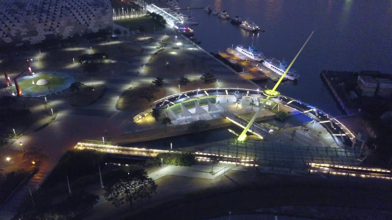 2019 空拍 高雄 展覽館 夜拍 夜景 海景 遊艇 大疆 dji mavic pro