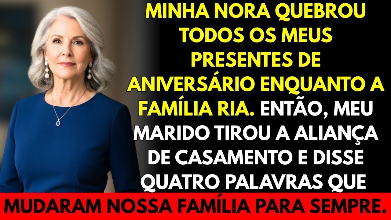 Minha nora quebrou meus presentes e todos riam, mas quatro palavras do meu marido a fizeram se calar