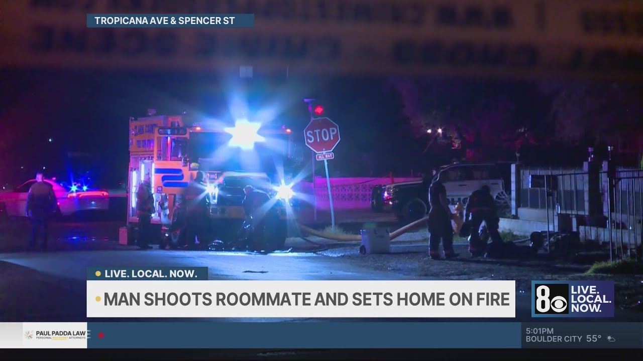 Las Vegas police: Man shot roommate, set home on fire