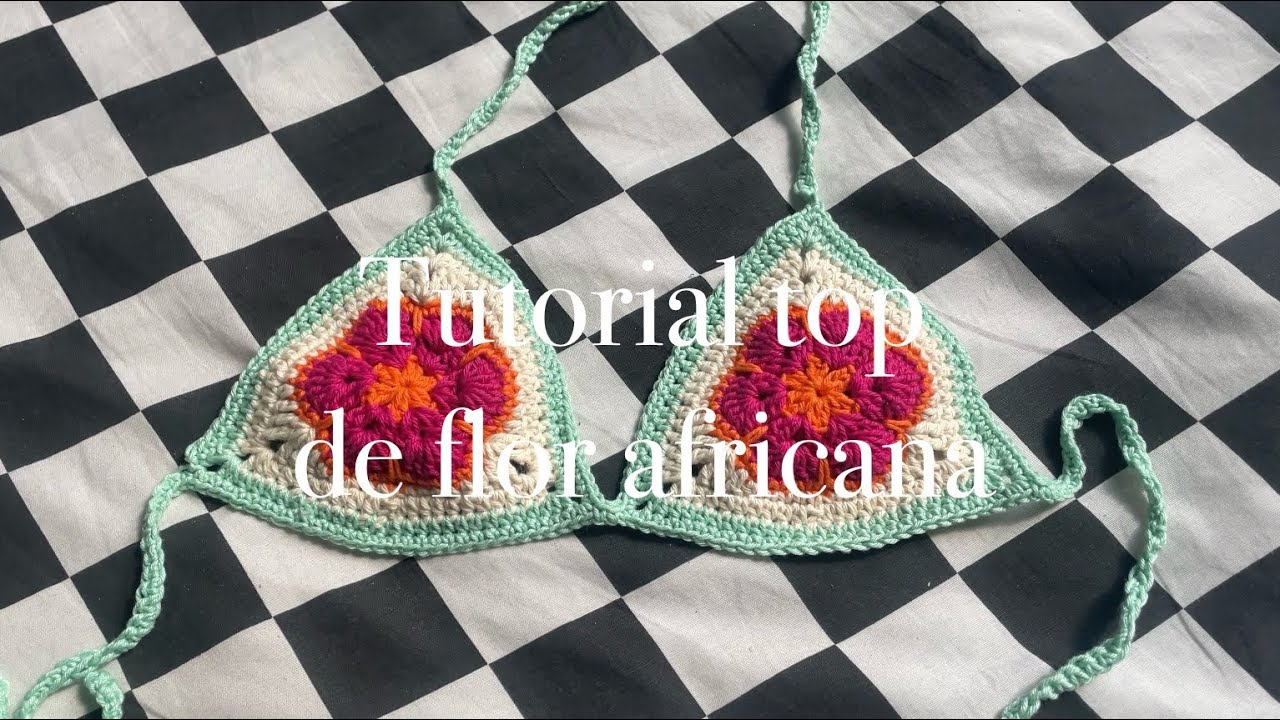 Tutorial Top de Flor Africana | Top de Crochê viral #crochê #crochettutorial #crochetpattern  