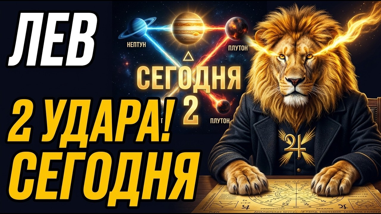 ЛЕВ: СЕГОДНЯ &mdash; ДВА УДАРА ЮПИТЕРА В ОДИН ДЕНЬ!🔥Нептун + Плутон. Такого не было