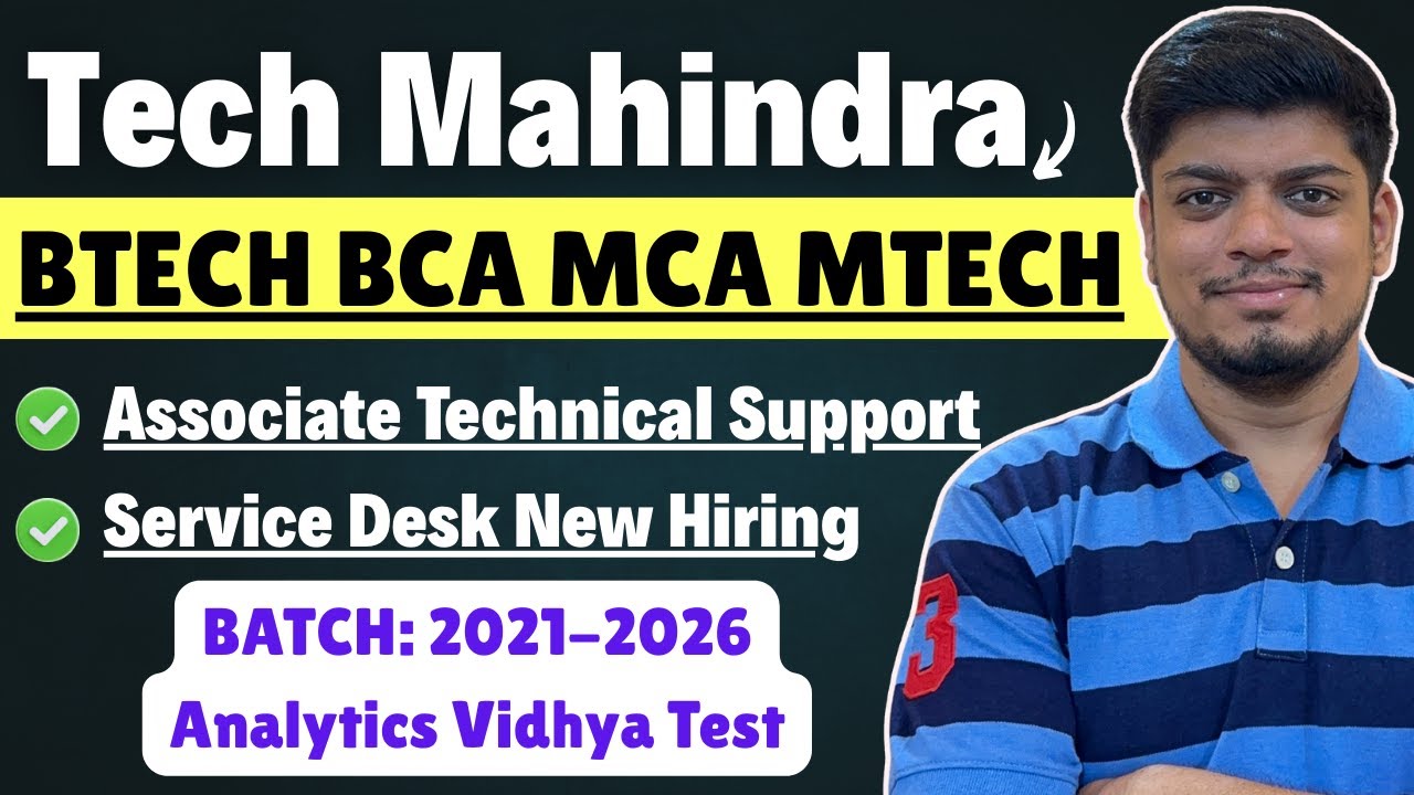 🔥Tech Mahindra BTECH MCA BCA MTECH Hiring | TechM Urgent Hiring Alert | BATCH: 2021-2026 | AV Test