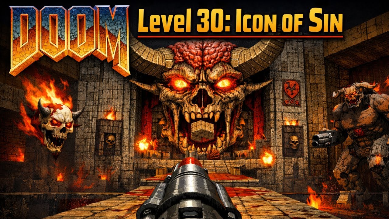 Doom 2 1994 play-through - Level 30: Icon of Sin