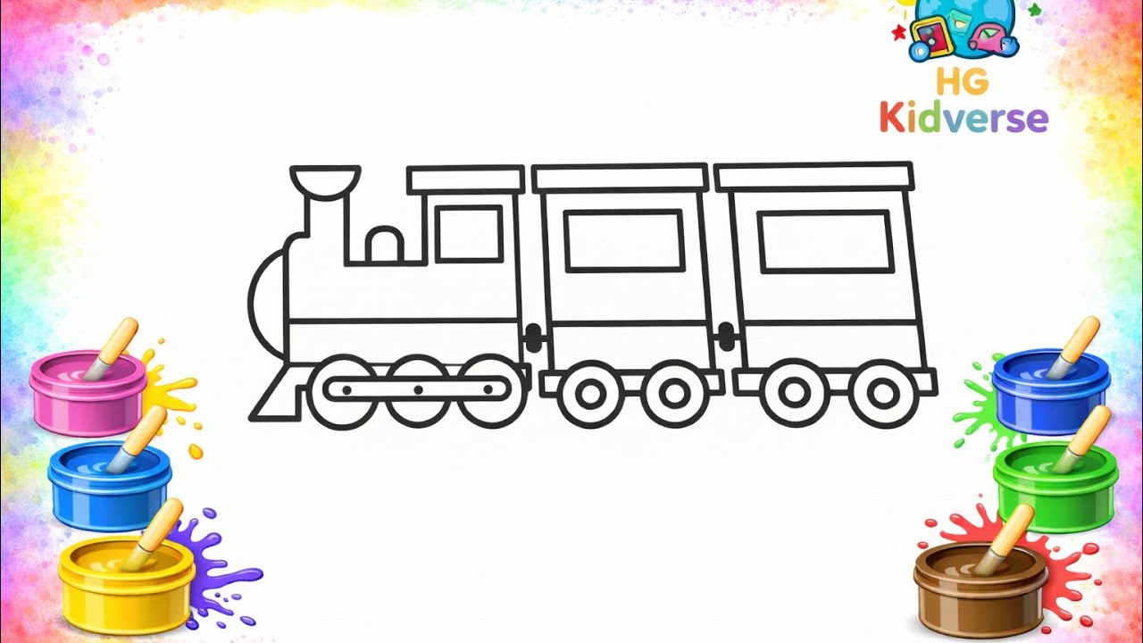 Train Coloring for Kids | Easy Train Coloring Page 🚂🎨
