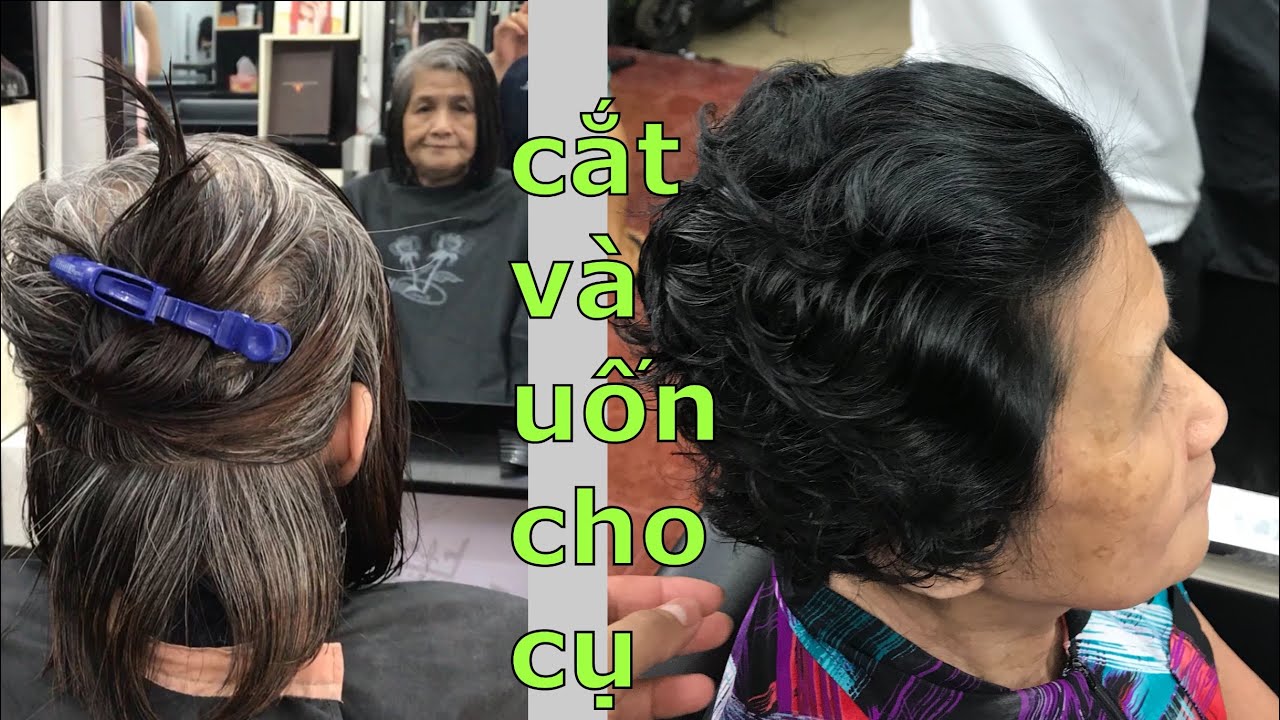 Cắt Tóc Tém và uốn nhuộm Cho Cụ #đàotạonghề #hairdressing #sàigòn #dayhoc #dayz #trungmaster