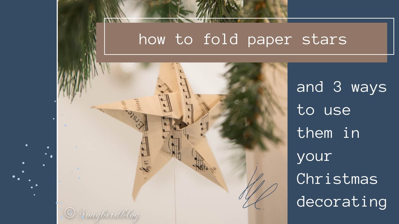 How to Fold Five Point Paper Stars & Make a Paper Star Christmas Wreath