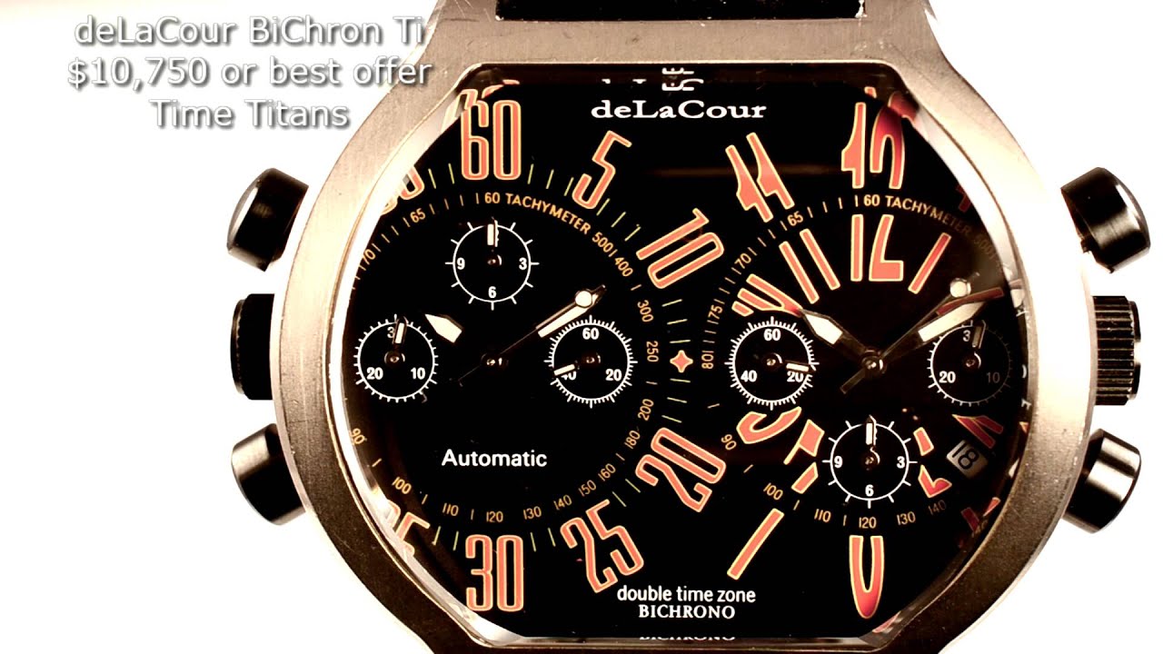 deLaCour BiChrono Titanium 53MM Double Movement Retail $22,500 Limited