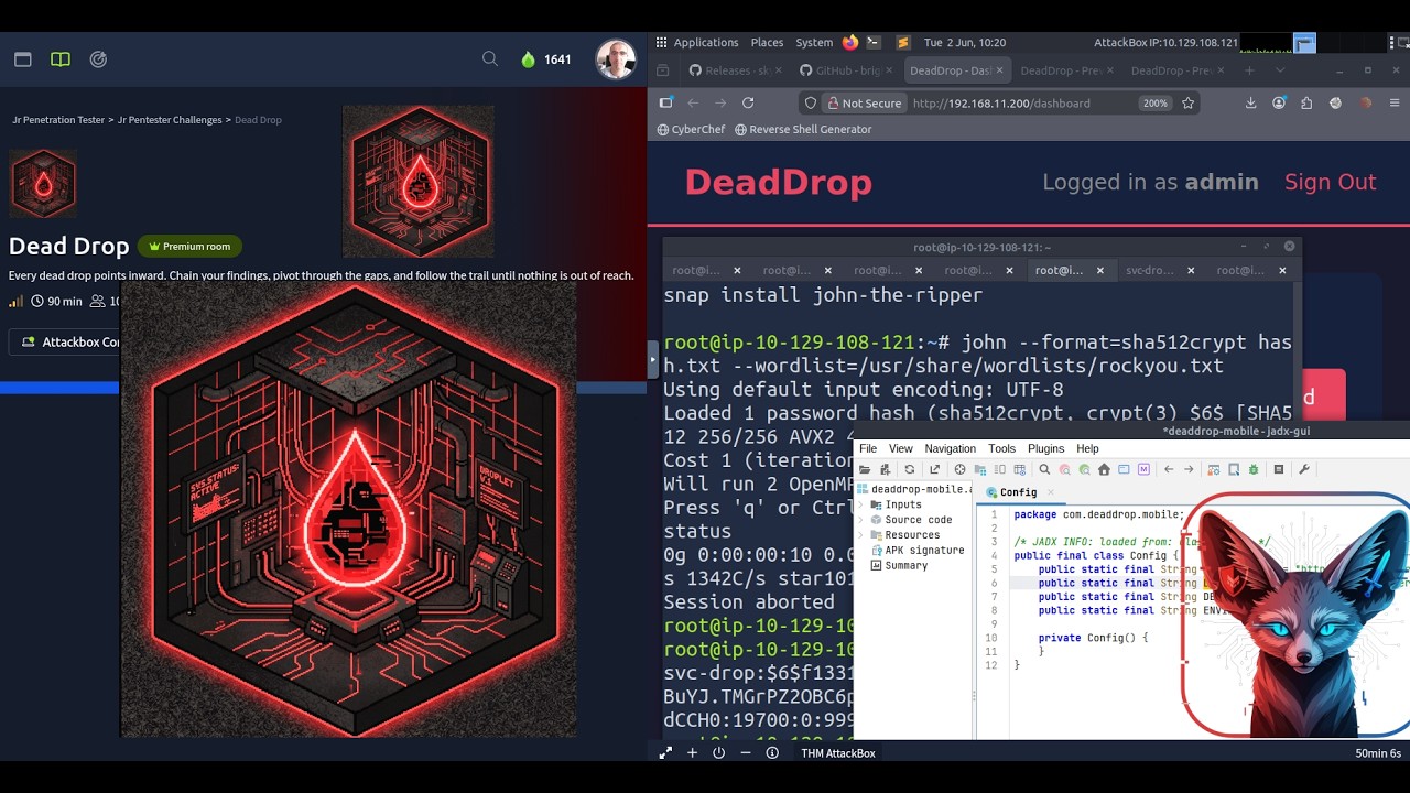 TryHackMe Dead Drop | DeadDrop-WEB Часть 1 | Полное прохождение 2026