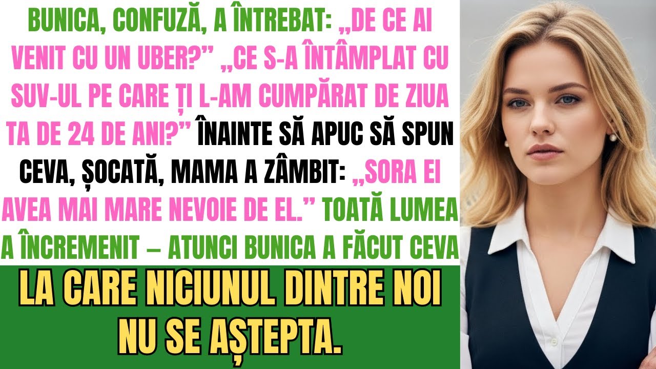 Părinții Mei Au Dat SUV-Ul Dăruit De Bunica Surorii Mele—Răspunsul Bunicii A Lăsat Fără Cuvinte