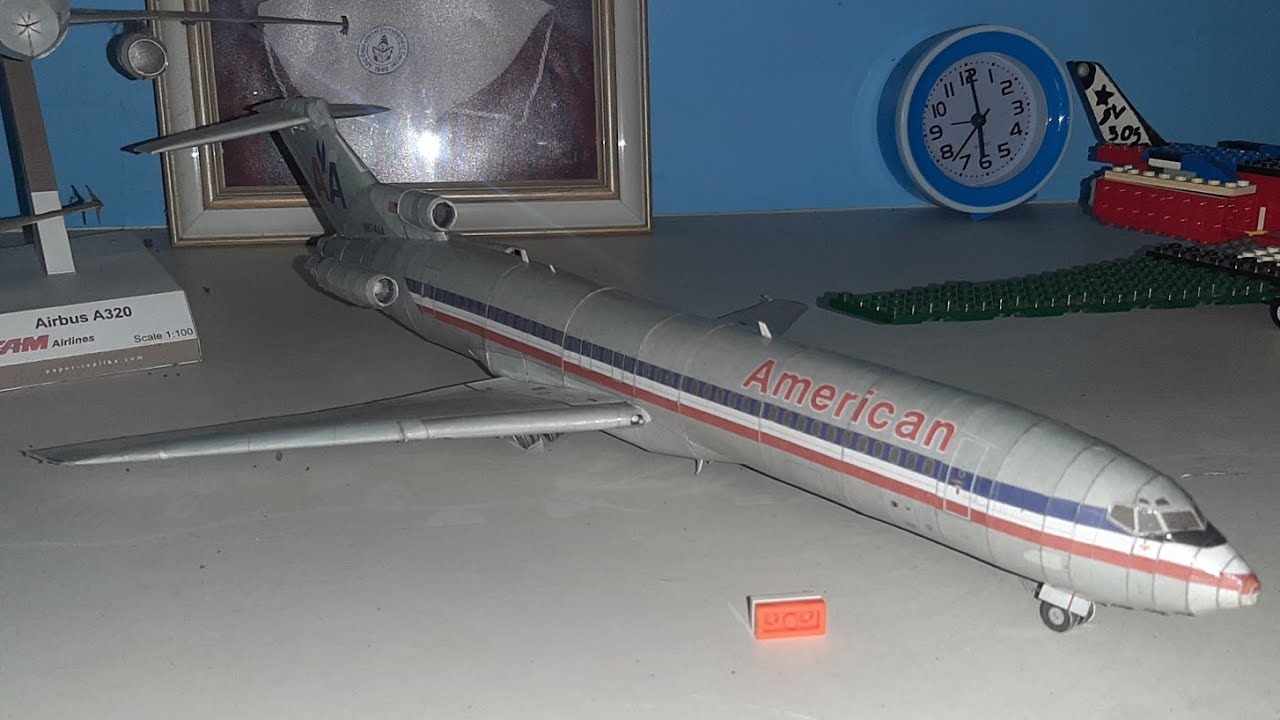 Boeing 727-200, American Airlines | @citycraft_papermodels Paper Model