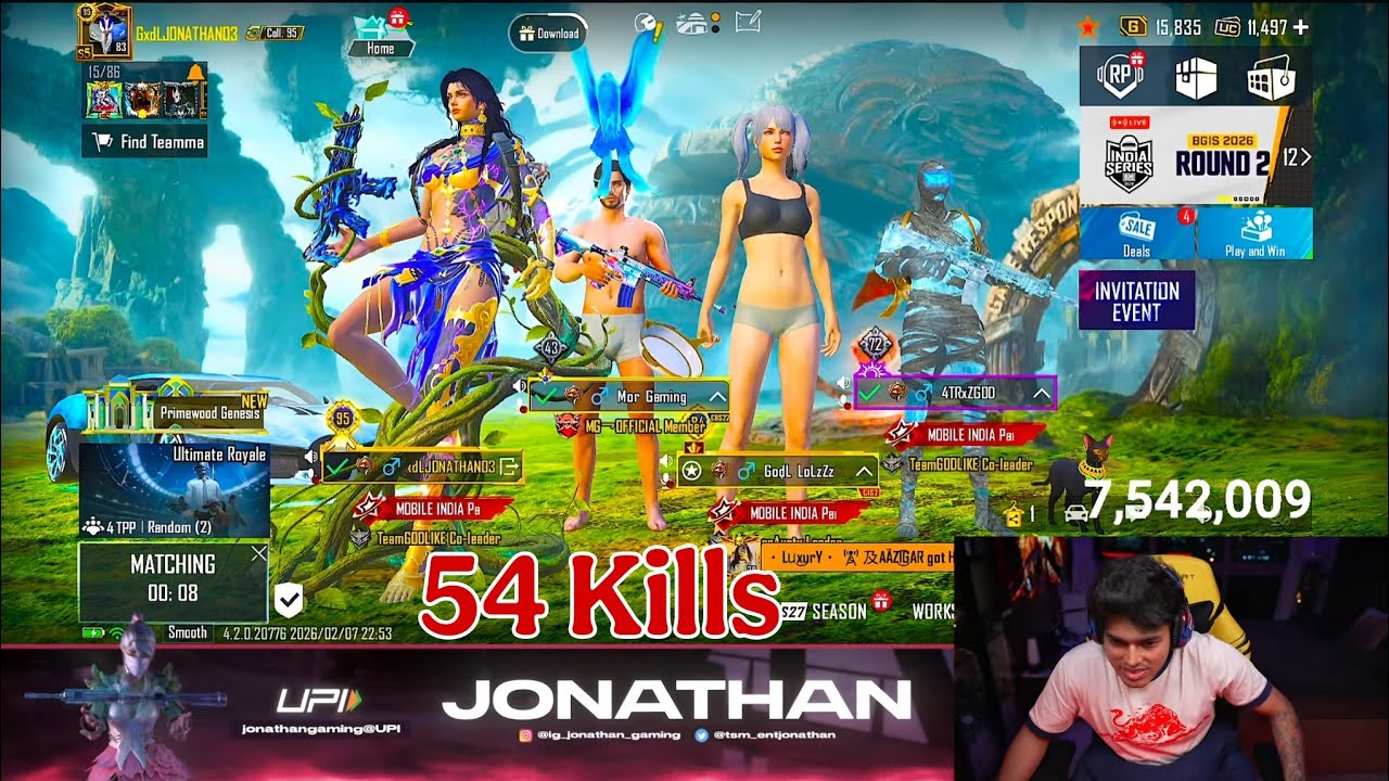 🔥 45 Kills 4.1 New Ultimate Royal 😱 | Jonathan New Best Aggressive Gameplay & Clutches #bgmi 