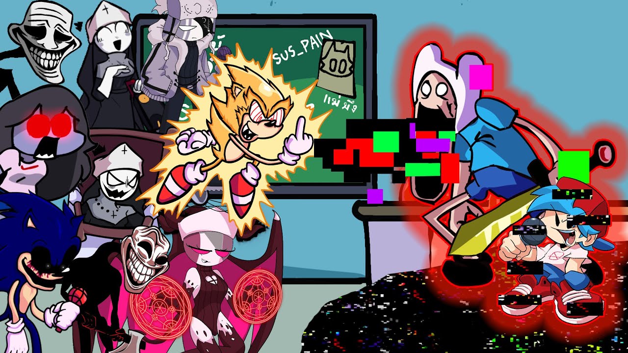 FNF No Hero, Reactor, Ejected  But Different Characters Sing It 🎵 (Everyone Sings ) (NEW CHARACTERS)