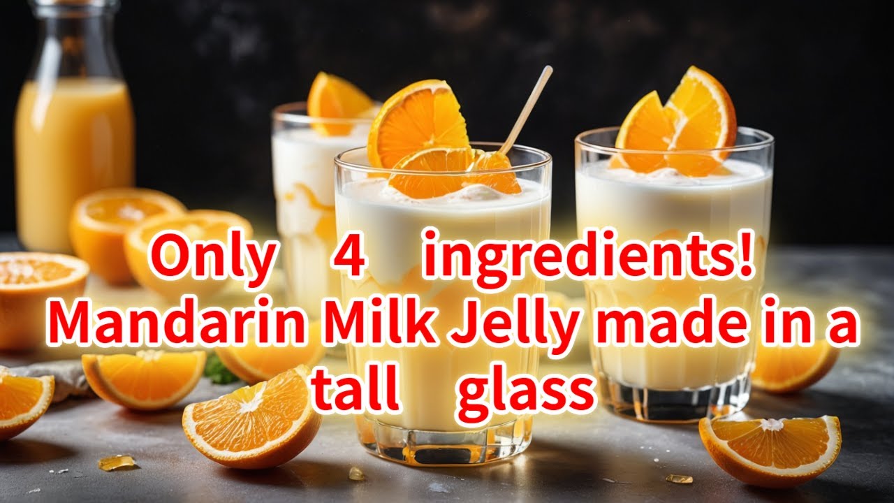 Only ４ ingredients! Mandarin Milk Jelly made in a tall　glass#cooking #fruit #japan