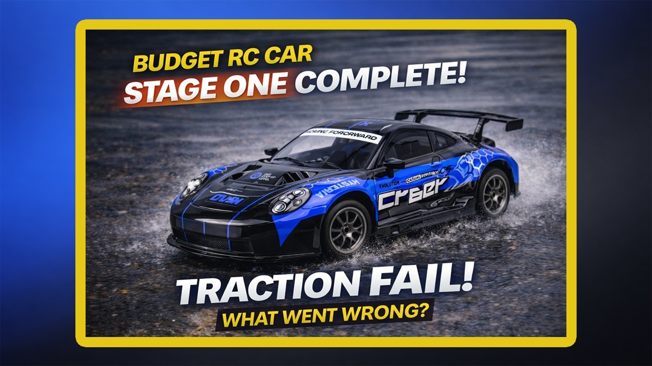 Stage One Complete… But Traction Is a Problem | Budget RC Car Project