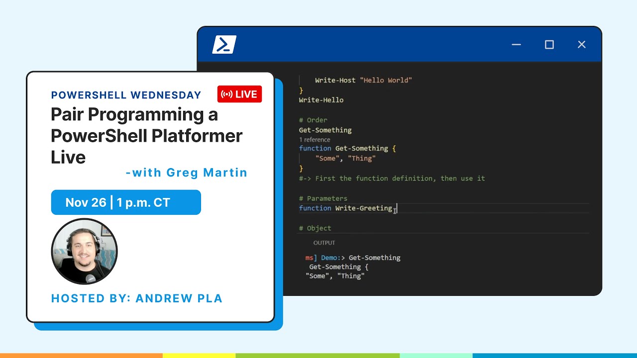 Pair Programming a PowerShell Platformer Live