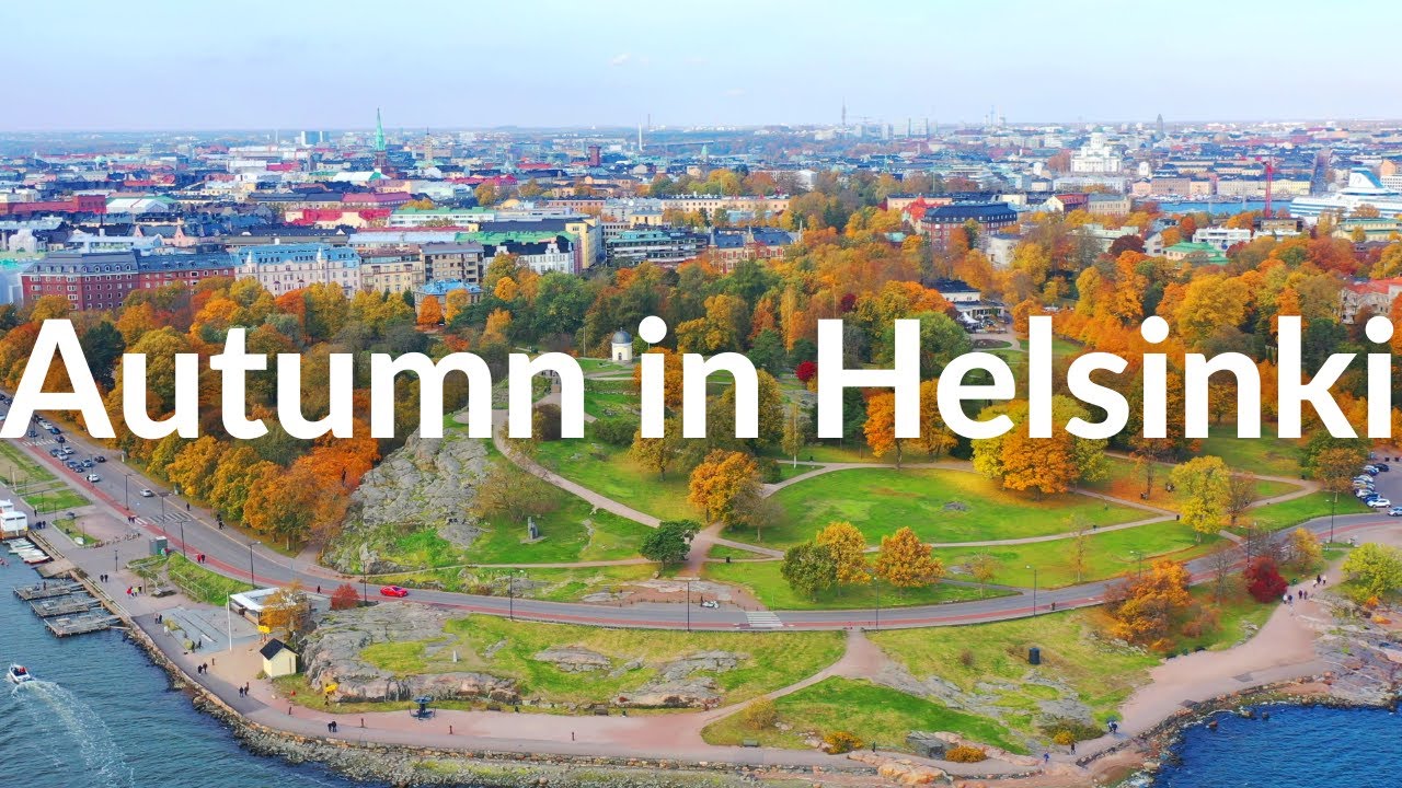 Autumn in Helsinki | 4K Drone Video | Relaxing Sound