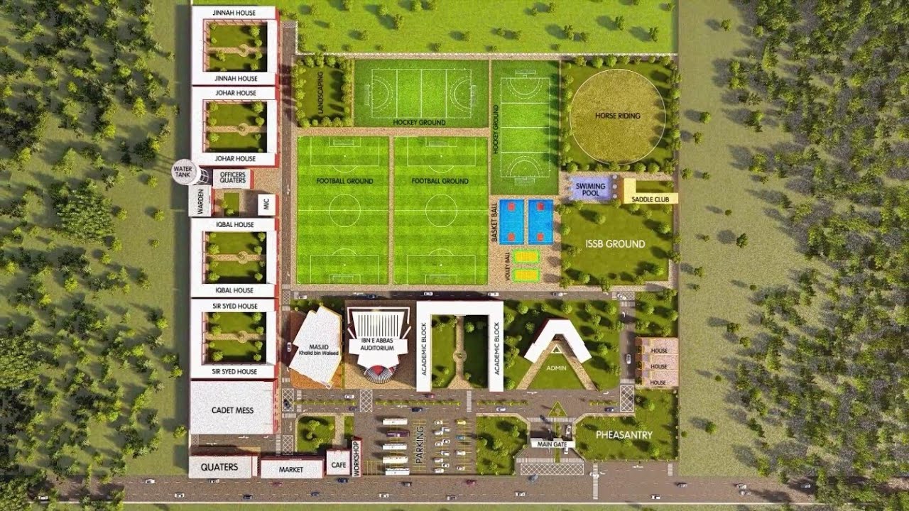 Cadet College Faisalabad Aerial view
