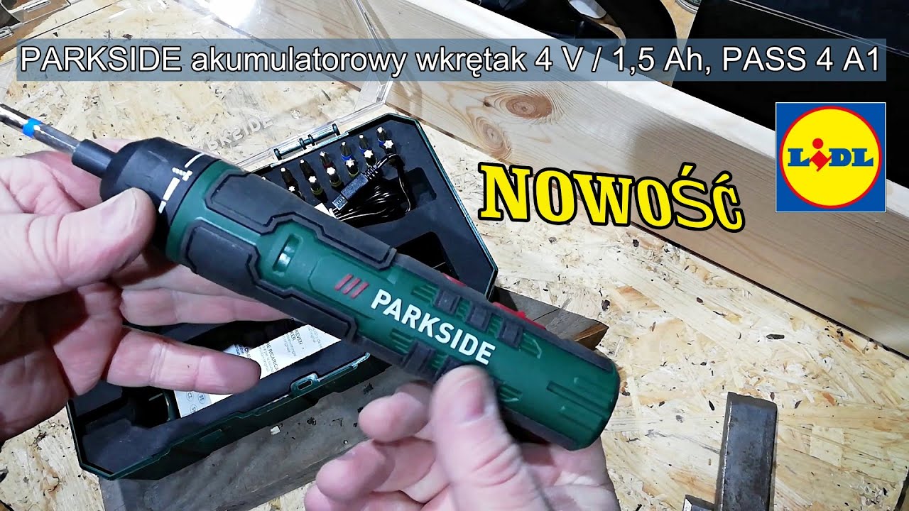 PARKSIDE akumulatorowy wkrętak 4 V / 1,5 Ah, PASS 4 A1, zestaw bit&oacute;w