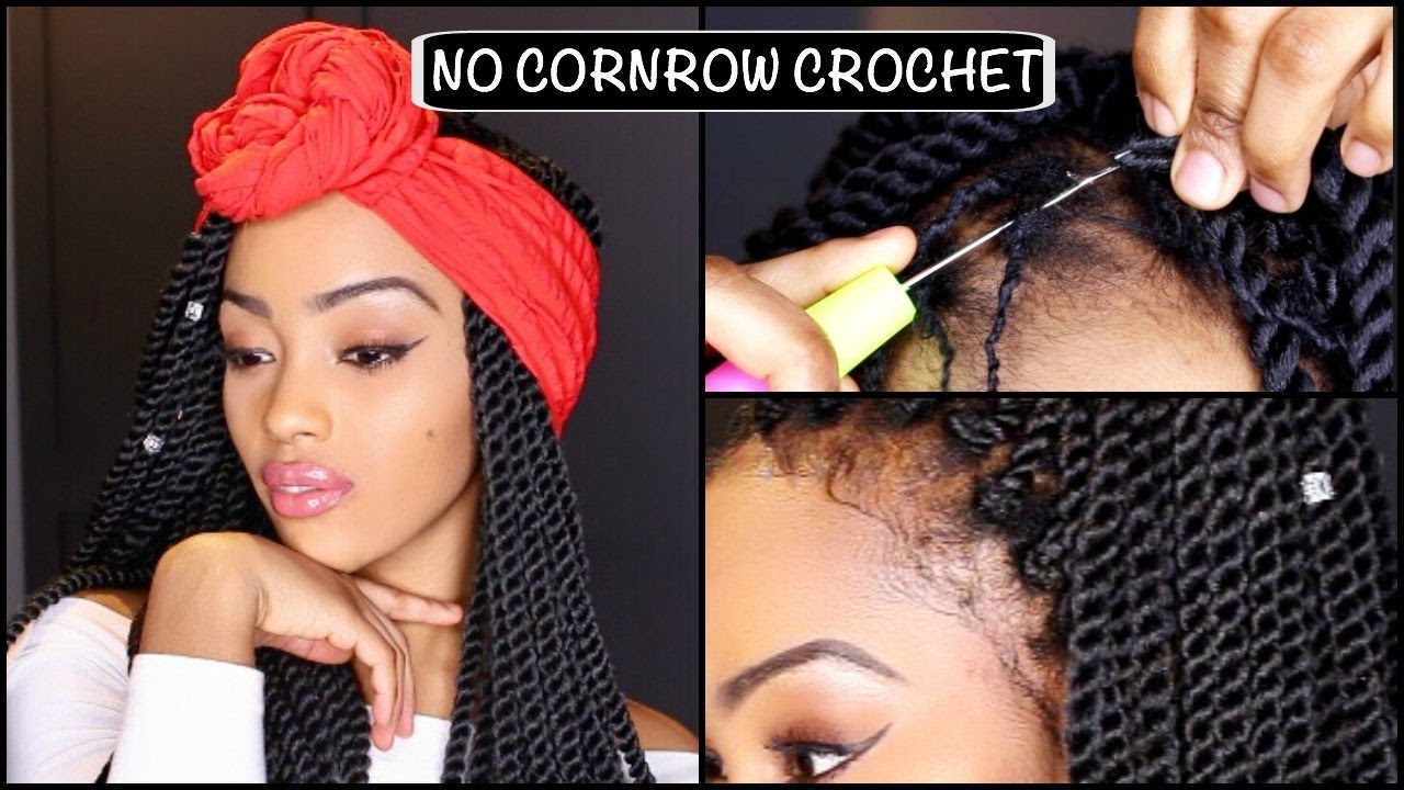 INDIVIDUAL, NO CORNROW CROCHET  BRAIDS FOR SHORT HAIR | SENEGALESE TWISTS | AFRICAN THREADING METHOD