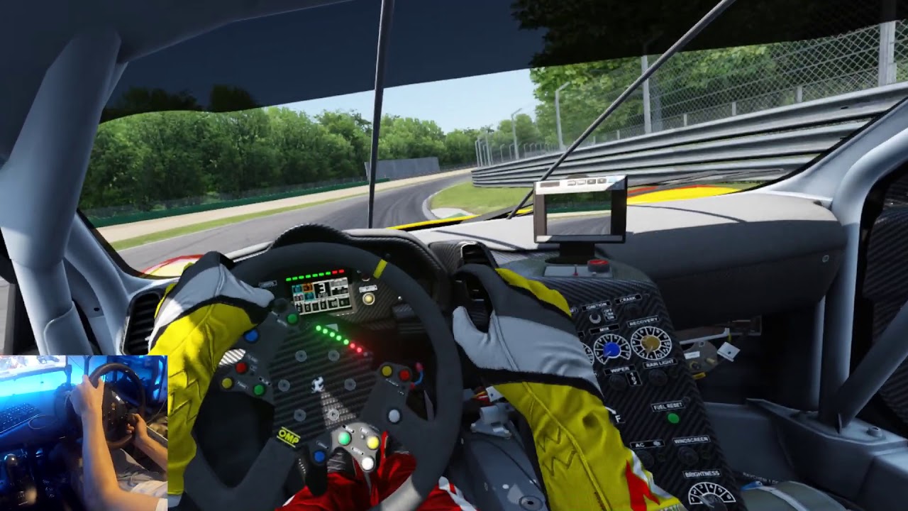 Assetto Corsa VR - online race - 20th to 2nd -  Ferrari 458 GT2 - Monza (wheel cam)