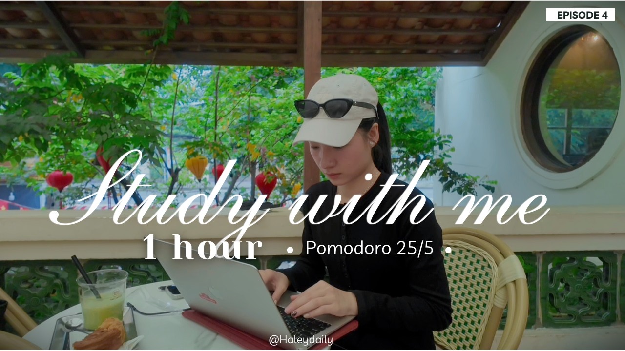 1-HOUR STUDY WITH ME 🌱 Calm•Positive Music | Be Gentle With Yourself, Deep Focus | Pomodoro (25/5)