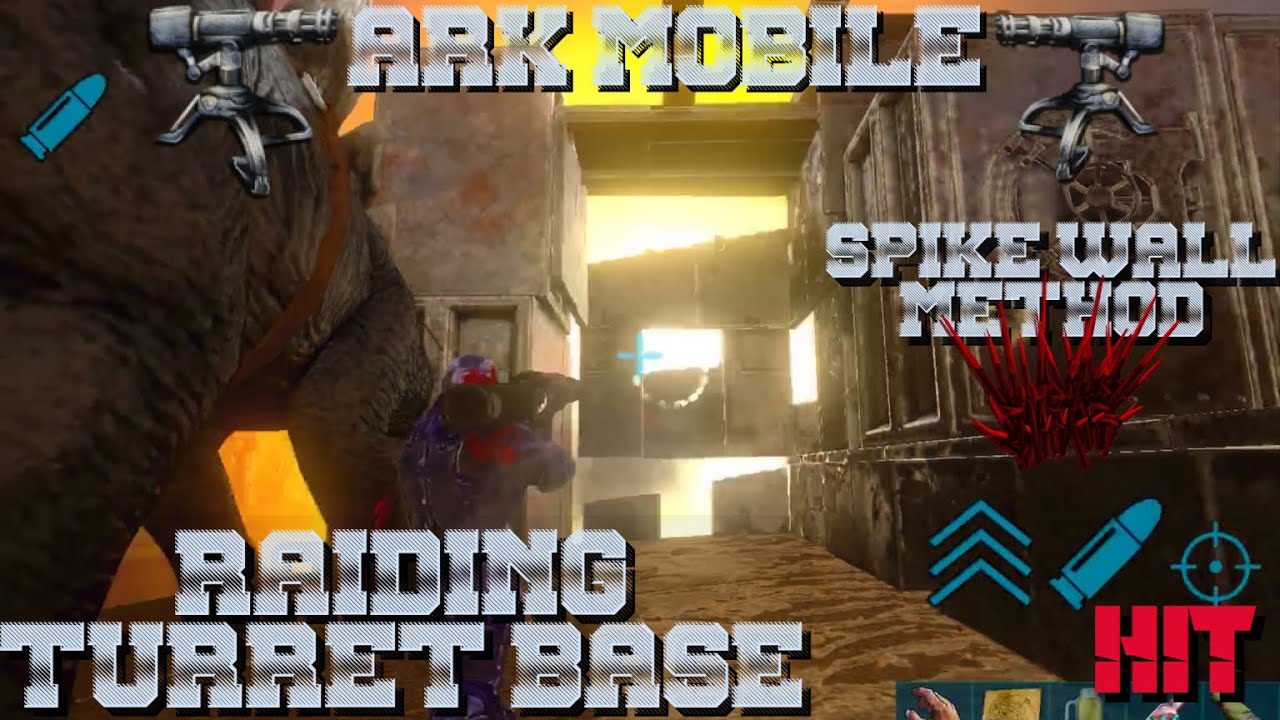 Ark Mobile Raiding Turret Base w/Spike walls Method | Hit