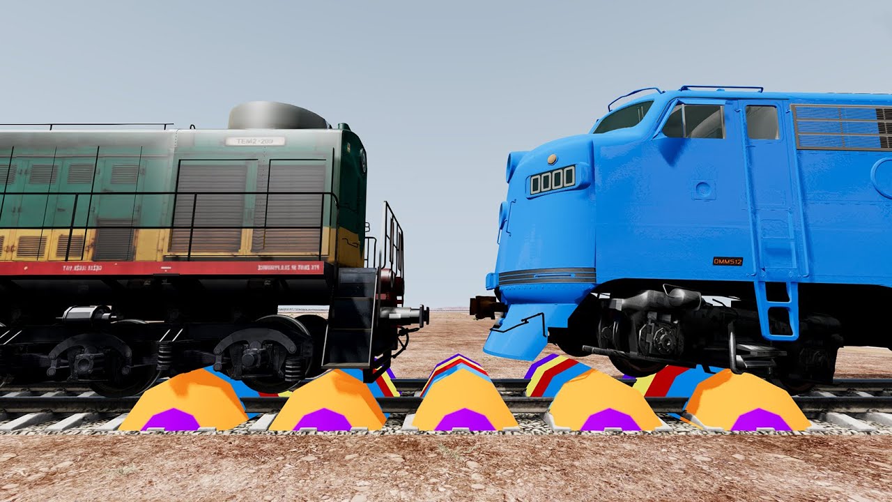 Trains Vs Speed Bumps #31 - Beamng.Drive