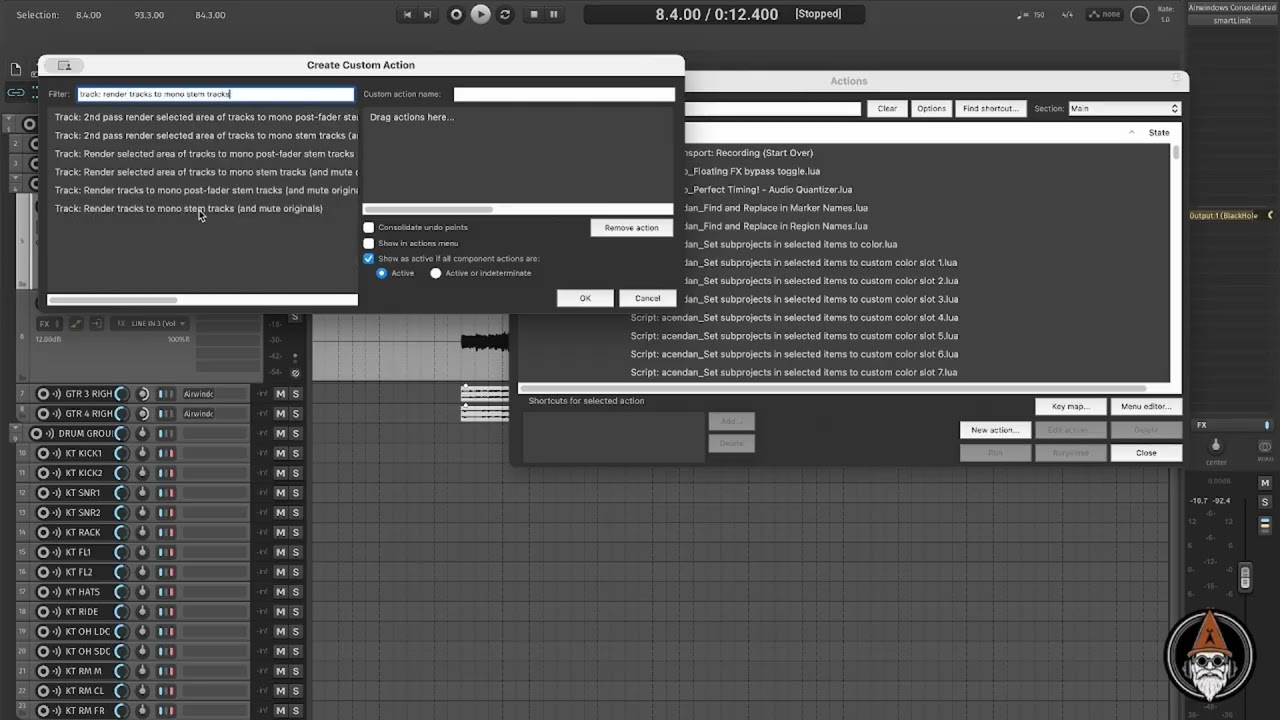 REAPER Custom Action: Dual mono to stereo in under 2 minutes