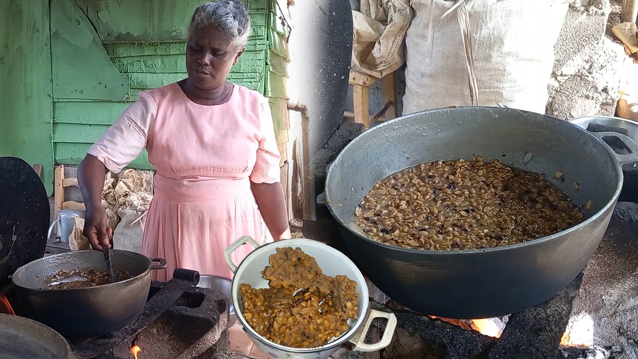 La vida del campo haciendo dulce de maní con leche.