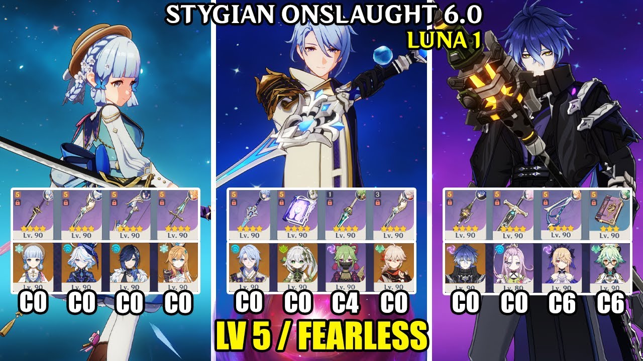 Stygian Onslaught 6.0 - Lv 5 Fearless | C0 Ayaka C0 Ayato C0 Flins Without Ineffa | Genshin Impact