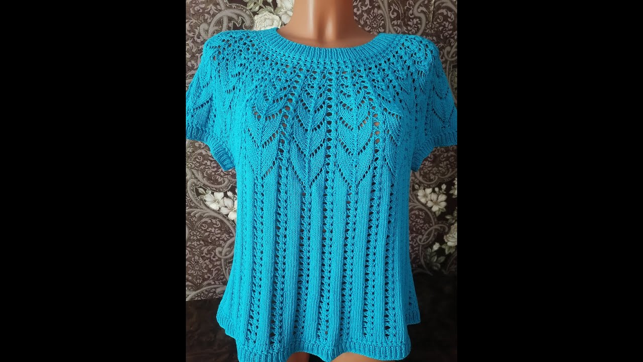 КОФТА с КРУГЛОЙ КОКЕТКОЙ спицами🧶ПОПЕТЕЛЬНЫЙ МК на 48-50 размер.