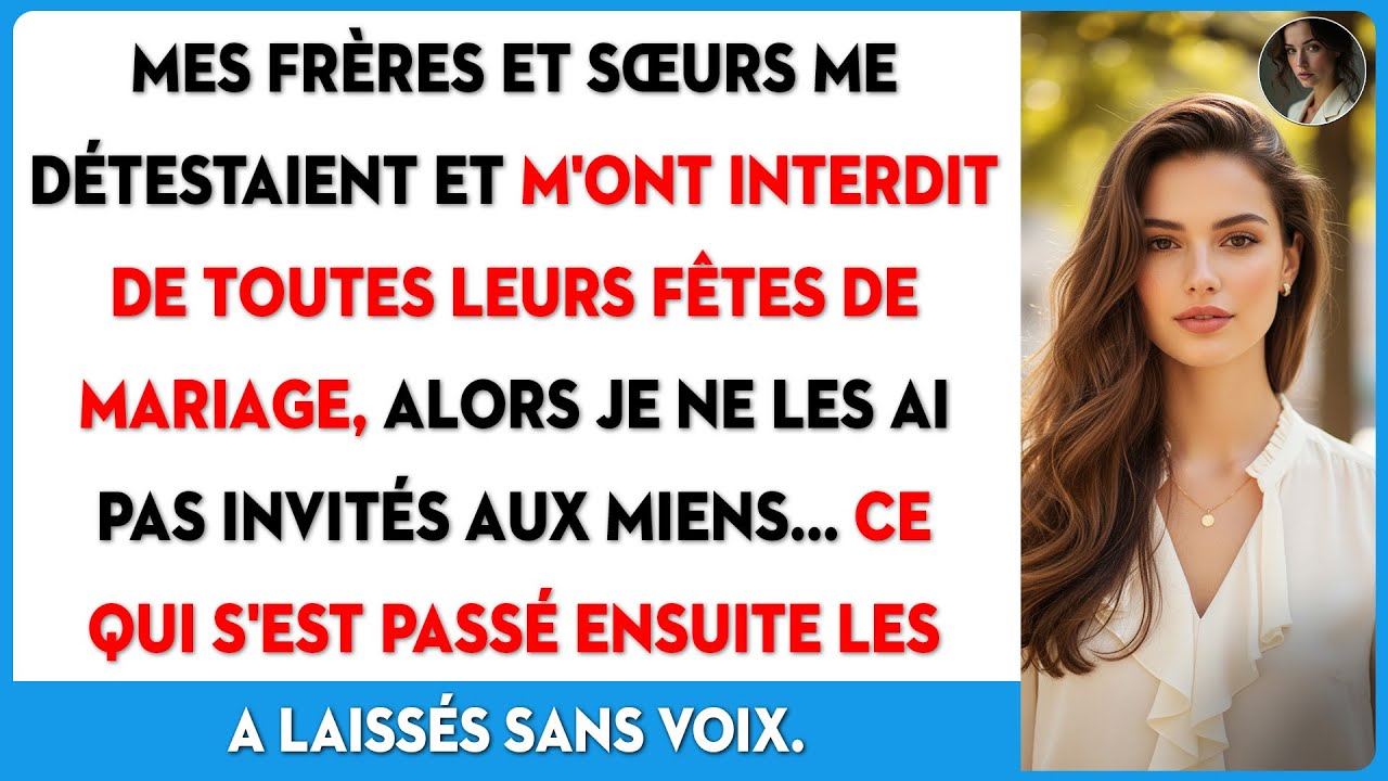 Mes frères et sœurs me méprisent et m'excluent de leurs mariages. Je ne les inviterai donc pas.