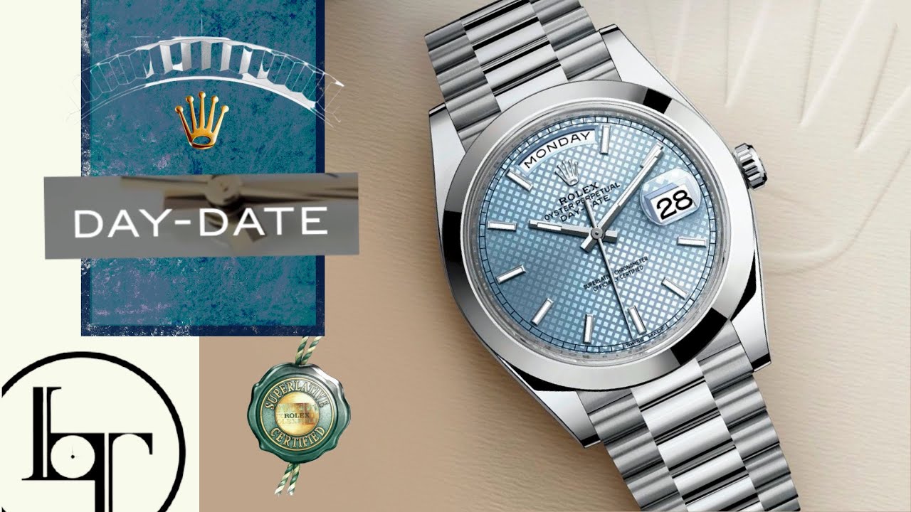 Rolex Day-Date in Platinum with an ice blue Dial