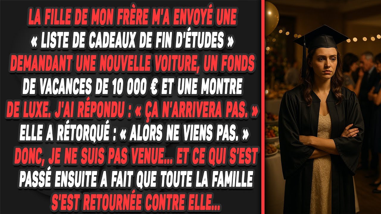 Ma nièce exige une voiture et 10 000€. Mon refus a retourné TOUTE la famille contre elle.