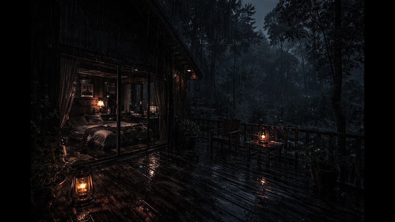 Goodbye Stress: Heavy Rain and Thunder on a Tin Roof at Night | Relaxing White Noise for Sleep