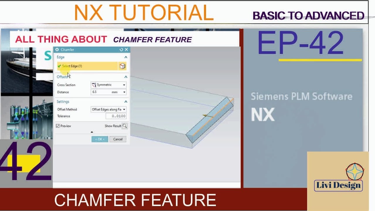 NX TUTORIAL | EP-42 | CHAMFER FEATURE | hindi me nx 