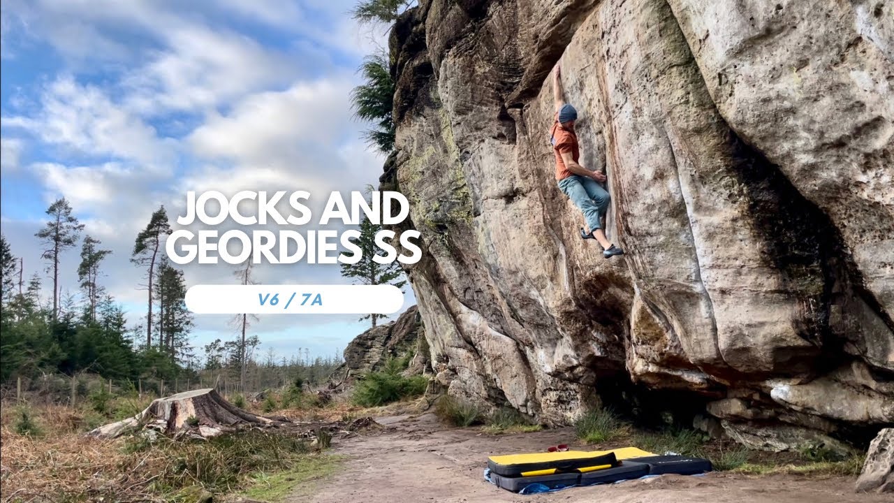 Kyloe in The Woods Bouldering Jocks and Geordies Sit Start V6/F7A
