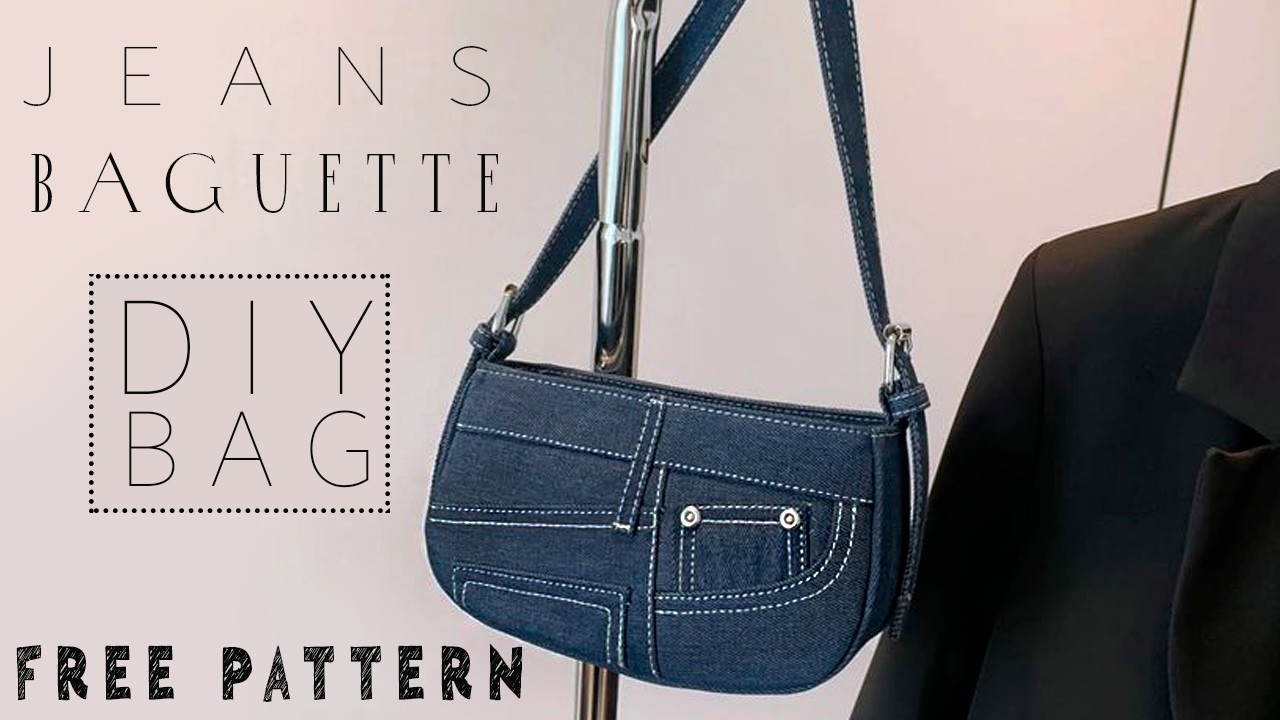 ZERO Cost! 💸 DIY Luxury Handbag from Old Jeans ⬇️ Free Pattern