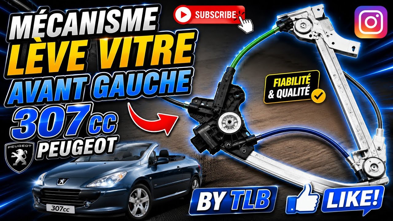 Механизм стеклоподъемника переднего левого окна для Peugeot 307cc от TLB
