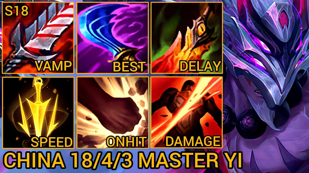 Pentakills Master Yi 18/4/3 - China Server Wild Rift Season 18 New Build Best Tier By Tiarty