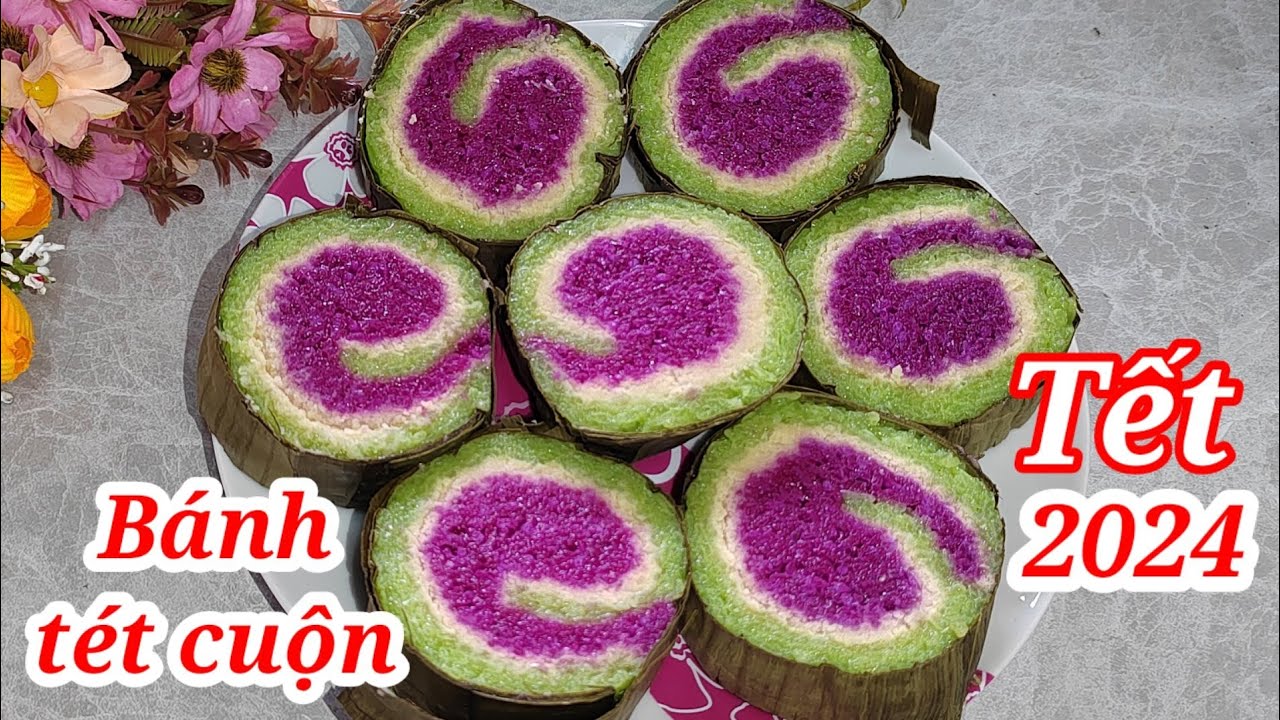 Bánh tét cuộn ngày Tết rực rỡ sắc xuân cách làm đơn giản tiết kiệm thời gian nấu rất ngon đẹp mắt